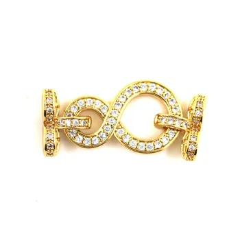 

Copper Clasps 18K Gold plated DIY Pearls Jewelry Fittings Fastener Connector Clasps For DIY Gems Pearls Necklace Bracelet Clasp