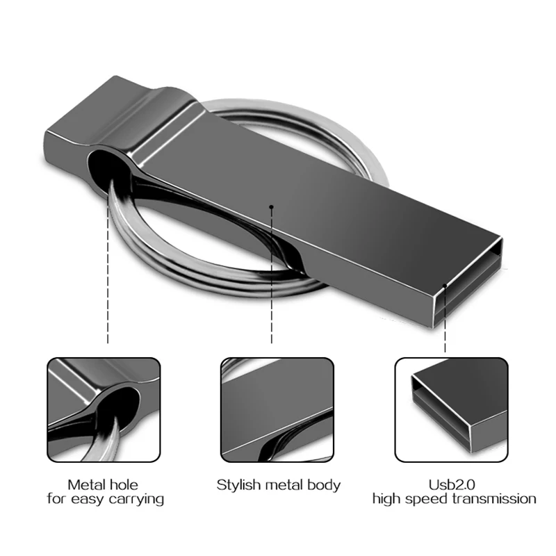 Usb флеш-накопитель 128 ГБ, металлическая ручка, 64 ГБ, 32 ГБ, 16 ГБ, водонепроницаемая флешка, 8 ГБ, карта памяти, брелок, карта памяти, флешки, диски 2,0