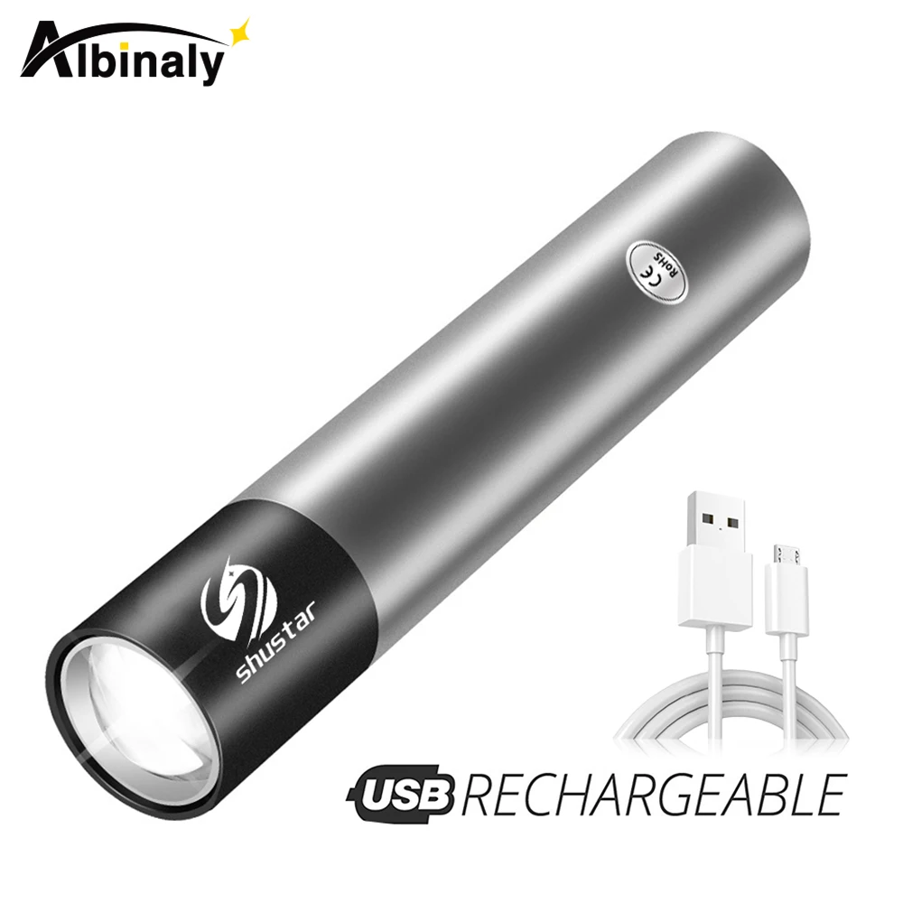 Rechargeable Torche étanche Mini DEL Lampe de poche 3 éclairage mode télescopique