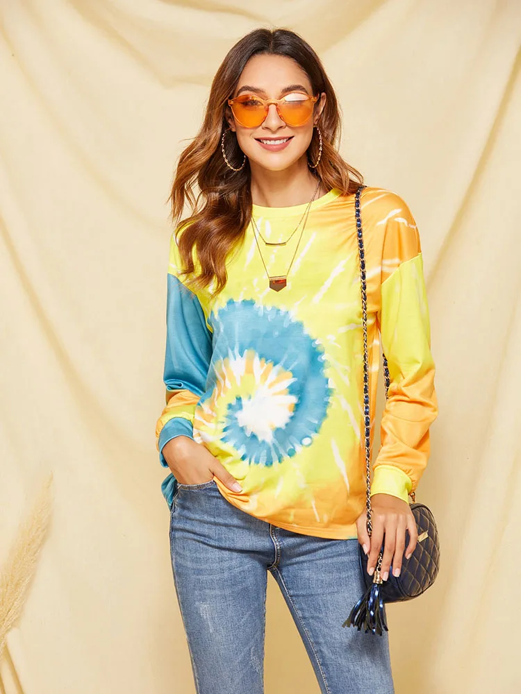 

Women Sweatshirts Cotton Loose Slim O-Neck Long-sleeved Pullovers Casual Europe America Unicorn Printed Fashion American Apparel Designer