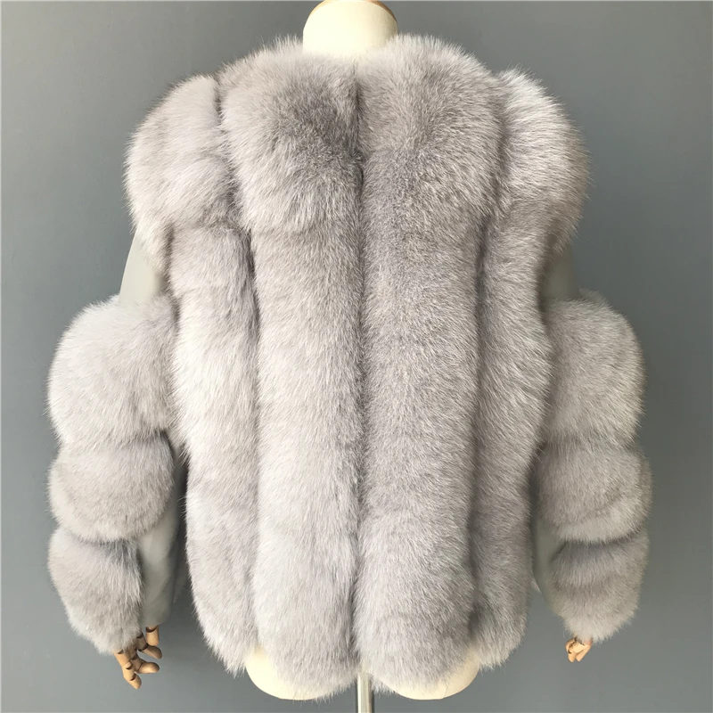 Женское меховое пальто зимнее Высококачественное натуральное пальто из лисьего меха роскошные классические короткие шубы из натурального меха