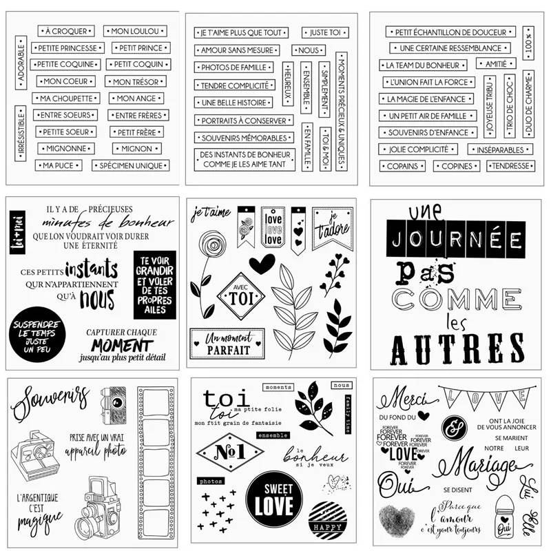 Embossing stamps French Transparent Klar Silikon Stempel DIY scrapbooking foto album