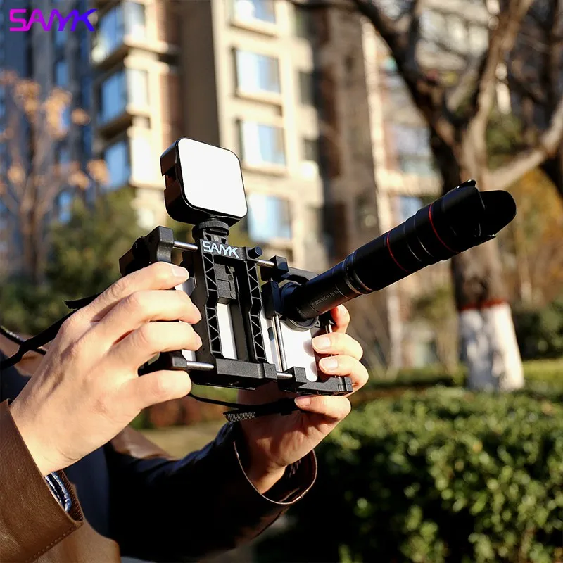 SANYK Stabilizer Phone Anti-shake Gimbal Vlogging Kit Microphone Led FillLight Lens Set Phone Cage Smartphone Rig camera gimbal stabilizer phone stabilizer selfie stick for Livestream