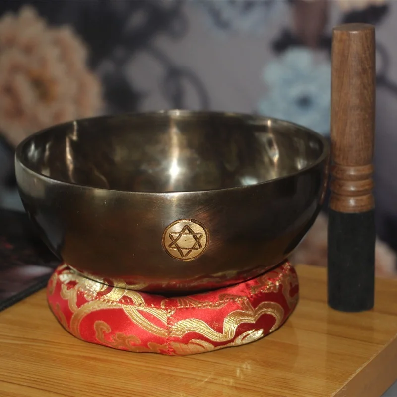 Профессиональная чаша для пения 7 чакр 6 звезд медная йоги спа физиотерапии
