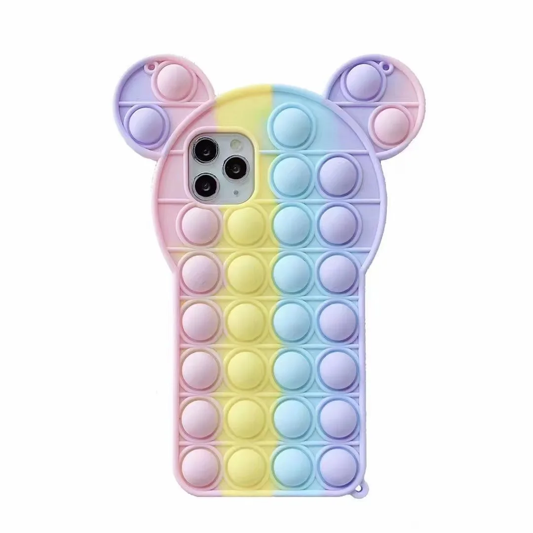 Buy Relive Stress Silicone Soft Pop It Its Fidget Toy Push Bubble Popit Cheap Case Cover For Iphone 12 11 Pro Max Cute Cartoon Cove Online In Italy