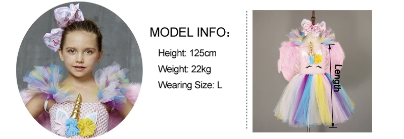 Kids Girls Unicorn Tutu Dress Pastel Rainbow Flower Princess Girl Birthday Party Dress Handmade Pageant Halloween Tutu Costume (15)