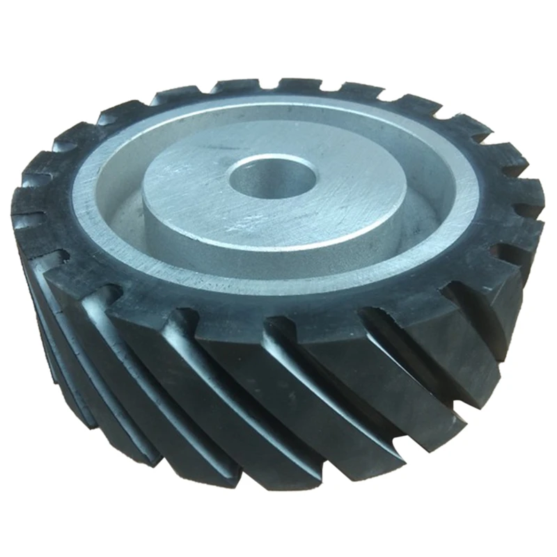 150 x 50mm Diagonal Rubber Contact Wheel Belt Machine Grinding Wheel Sand