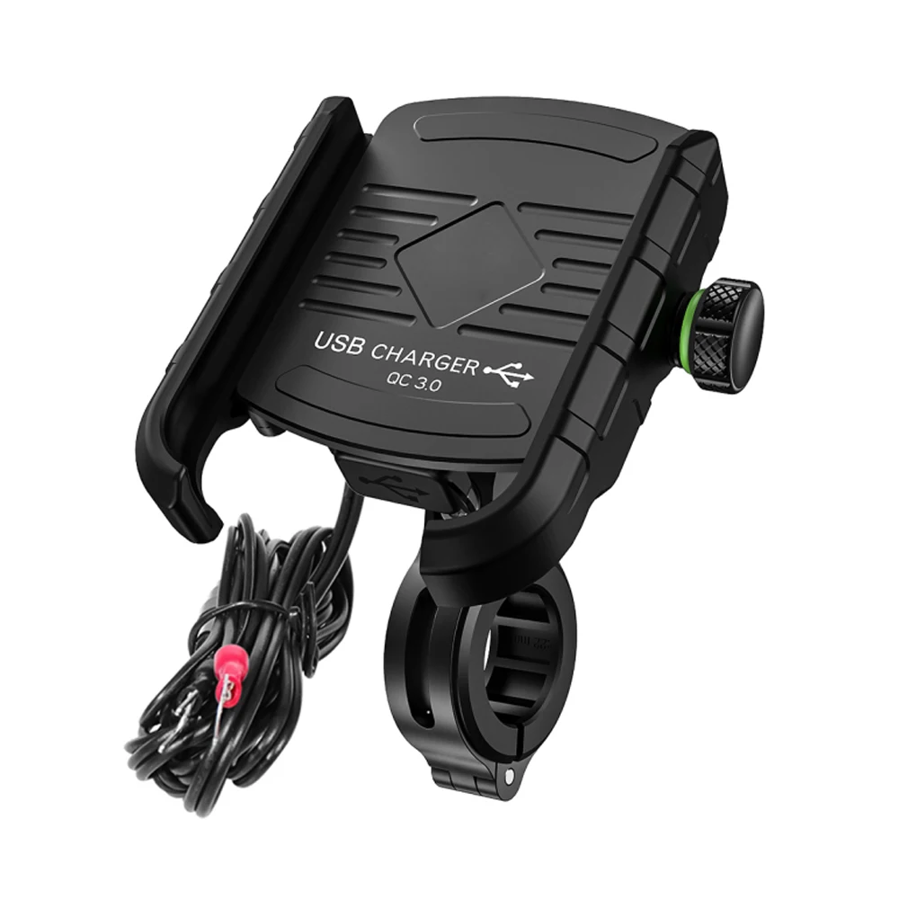 Черный Jtron DC12V держатель для телефона мотоцикла с QC3.0 зарядное устройство водонепроницаемый USB зарядное устройство розетка+ ВКЛ/ВЫКЛ Выключатель питания для 3,5 ''-6,5'' телефон - Название цвета: Черный