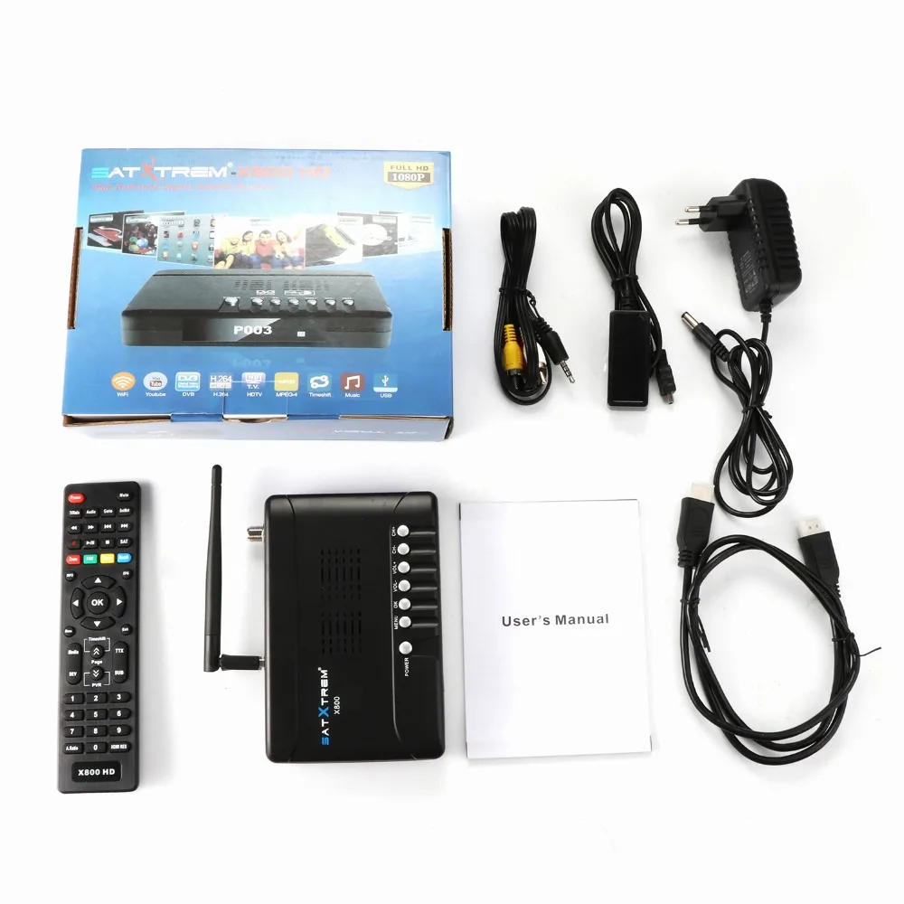 Satxtrem X800 HD 1080P DVB-S2 цифровой спутниковый ресивер с клинами Испания тюнер DVB S2 рецептор USB WiFi приемник Dolby AC3
