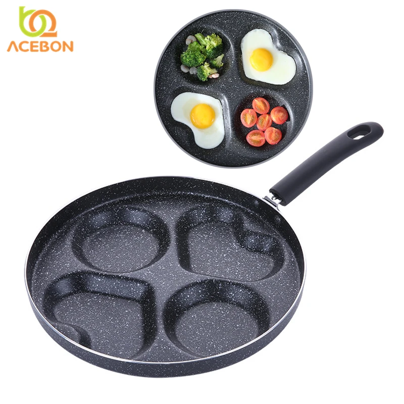 

28cm Four-hole Omelet Pan For Eggs Ham PanCake Maker Frying Pans Creative Non-stick No Oil-smoke Breakfast Grill Pan Cooking Pot