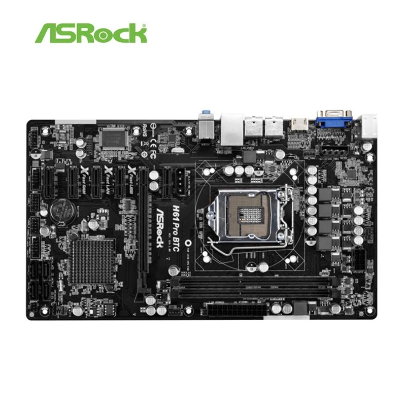Материнская плата для ASRock H61 BTC PRO 6GPU 6PCI-E 6 graphics B250 MINING EXPERT LGA 1155 TB85 материнская