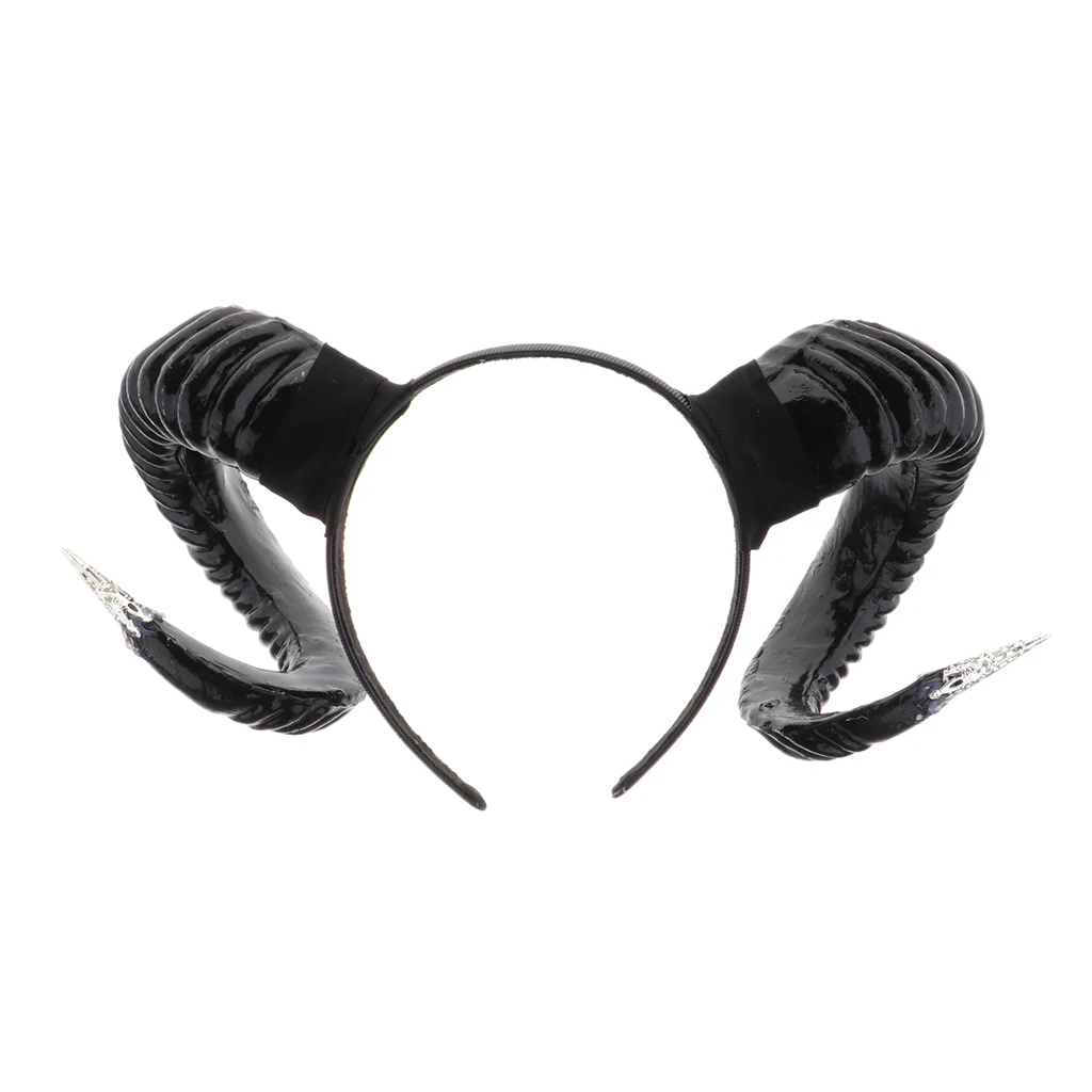 Simulated Sheep Horn Women Hairwrap Hair Clasp Head Band Hair Hoop for Christmas Halloween Lovely Horns Cosplay Party Props