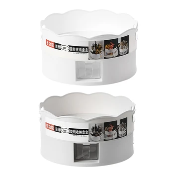 

360 Rotating Spice Rack Nonslip Condiment Jar Display Stand Kitchen Organizer 449C