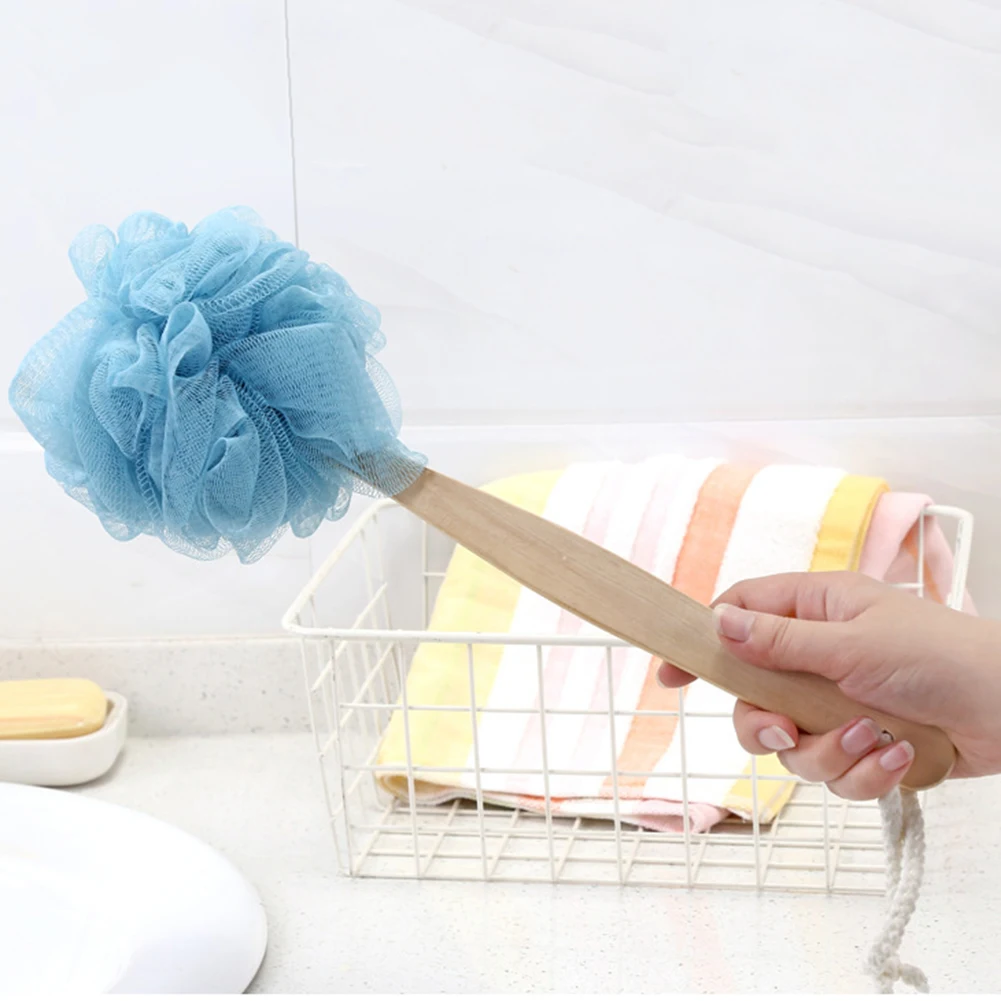Long Handle Shower Ball Flower Bath Brush Body Backed Cleaning Massage Scrubber Long Handle Exfoliating Cleaning Tool Skin