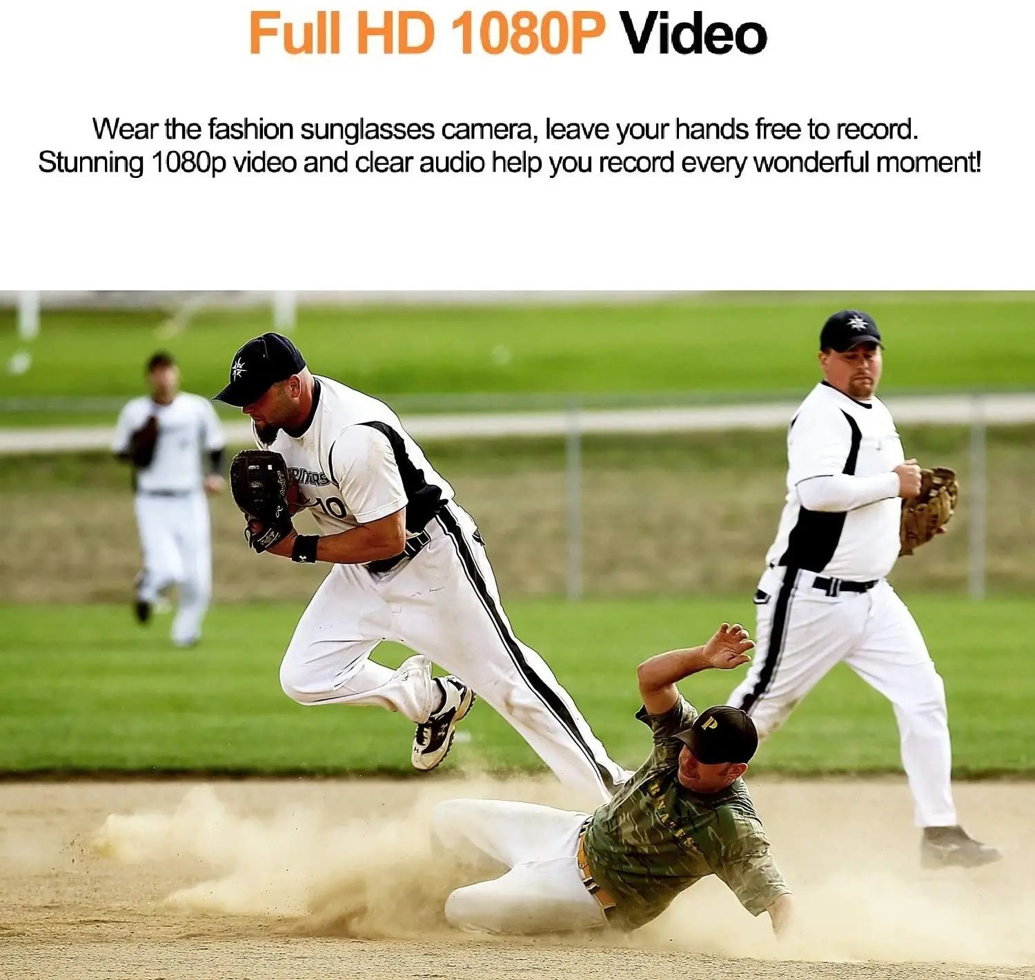 2022 HD 1080P 32GB Polarized Lens Mini Sunglasses Camera Multifunctional Biuetooth MP3 Player Sports DV Video Recorder