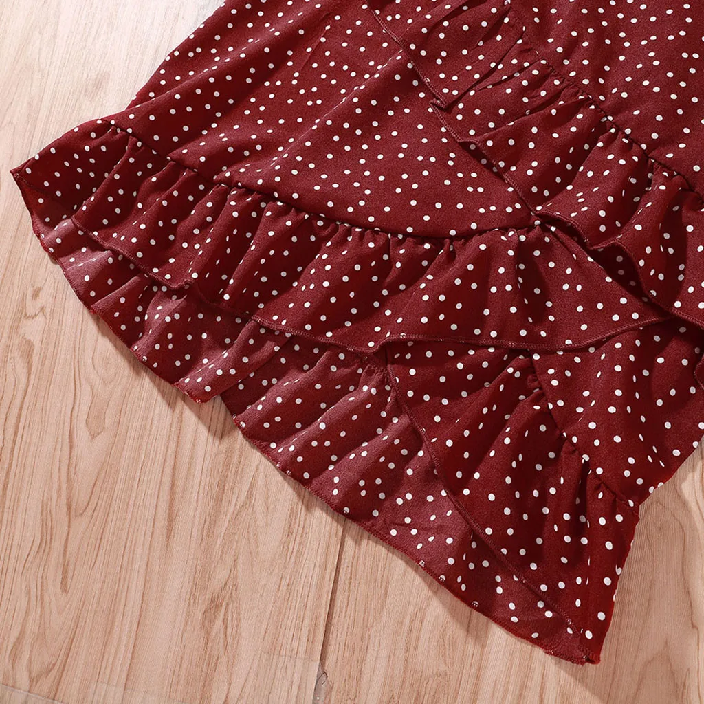 Women's Vintage Skirts Wave point Waist Printed Pleated Flared Gown Midi Skirts Women Summer Sexy Club Skirts#G3