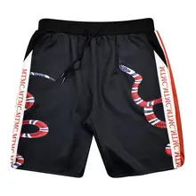 Новинка, высококачественные укороченные брюки в стиле хип-хоп с коралловым принтом змеи, Харадзюку, хлопковая уличная одежда, прямые брюки, прямые мужские шорты