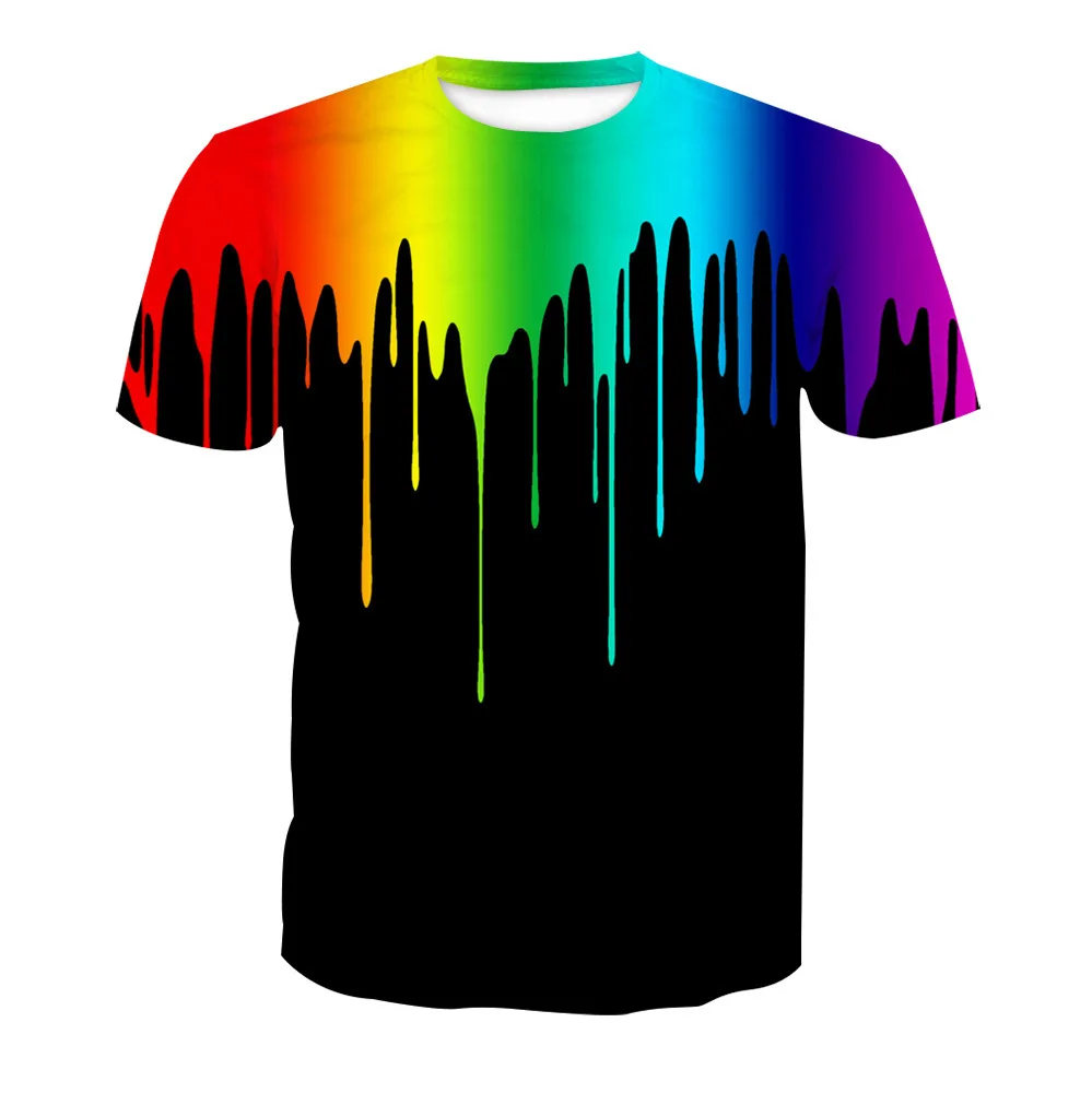 

New Graffiti Digital Printed Short-sleeved T-shirt for Men