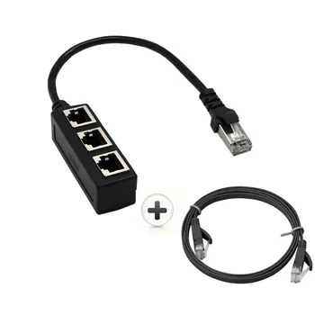 

1Male To 3 Female Port CARPRIE LAN Ethernet Network RJ45 Connector Splitter Adapter Cable Wire Ethernet RJ45 Cable Adapter
