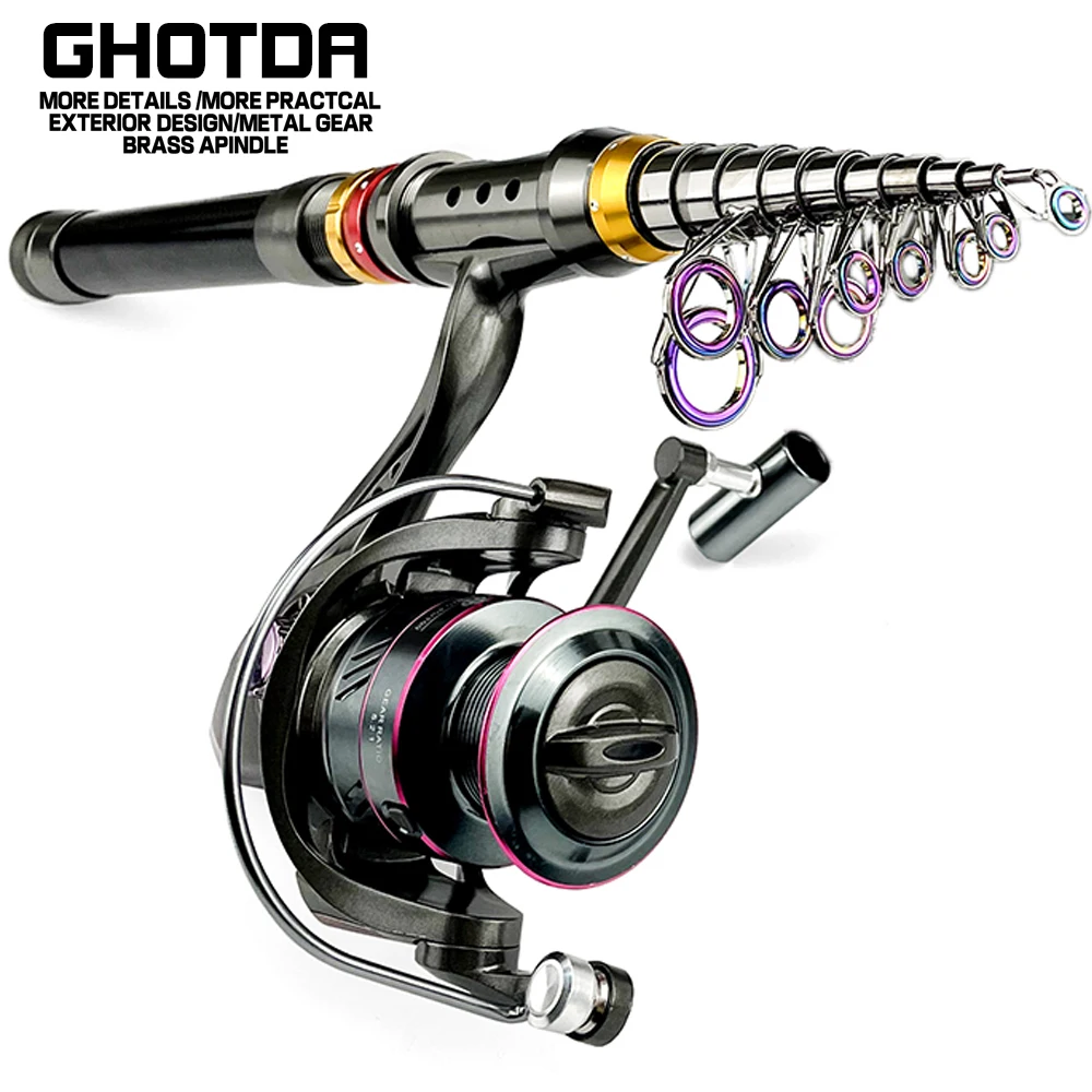 

1.8-3.6m Telescopic Fishing Rod and 13BBSpinning Fishing Reel Portable Fishing Rod Spinning Fishing Rod Combo