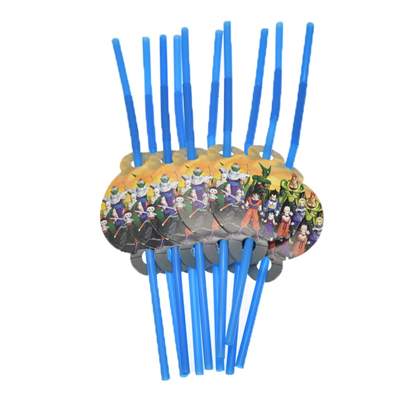 straw10pcs Драконий жемчуг, тематические Детские сувениры для мальчиков, вечерние, декоративные, для детского душа, выдувные флаги, тарелки, чашки, рога, салфетки, вечерние принадлежности, набор посуды - Цвет: straw10pcs