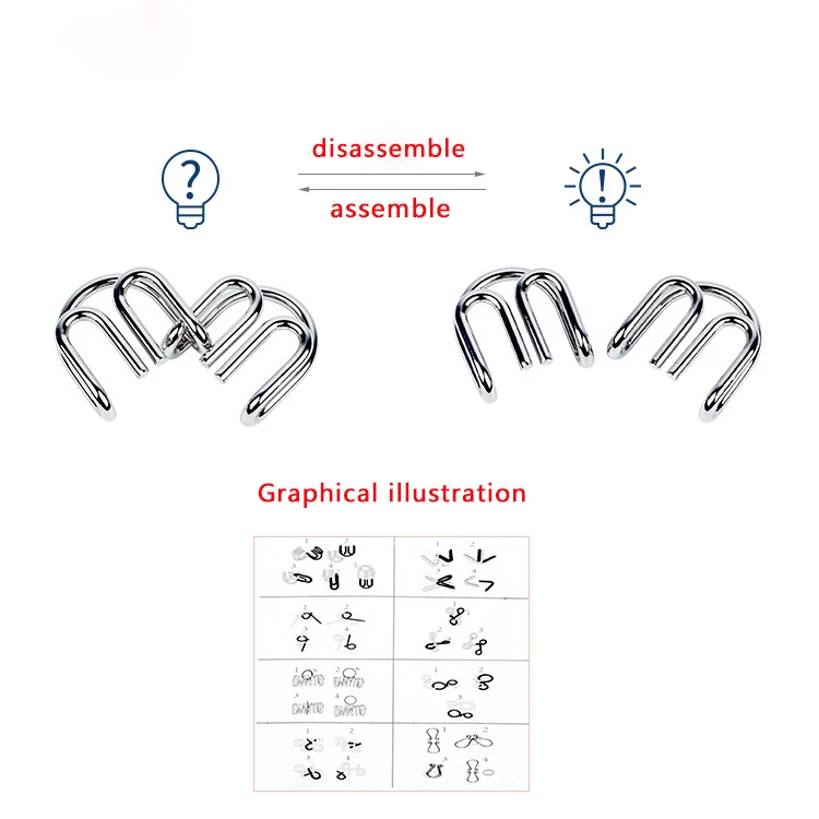 Материалы металлическая головоломка Монтессори проволока IQ ум головоломка игрушки для детей взрослых антистресс Reliever рождественские подарки