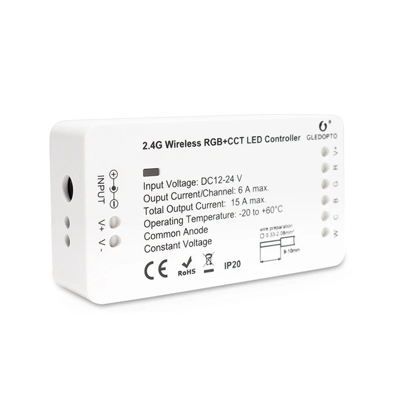 4Pcs GLEDOPTO ZIGBEE 3.0 RGB+CCT LED Smart Home Controller LED Strip Remote Control Swtich Dimmer Work with Amazon ECHO Plus