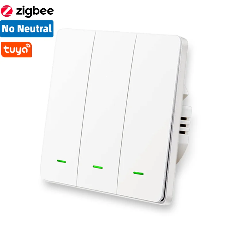 X713A Zigbee без нейтральный кнопочный светильник выключатель Смарт настенный выключатель с одиночной линией противопожарная проводка 1/2/3 Tuya Беспроводной дистанционного Управление - Цвет: X713A