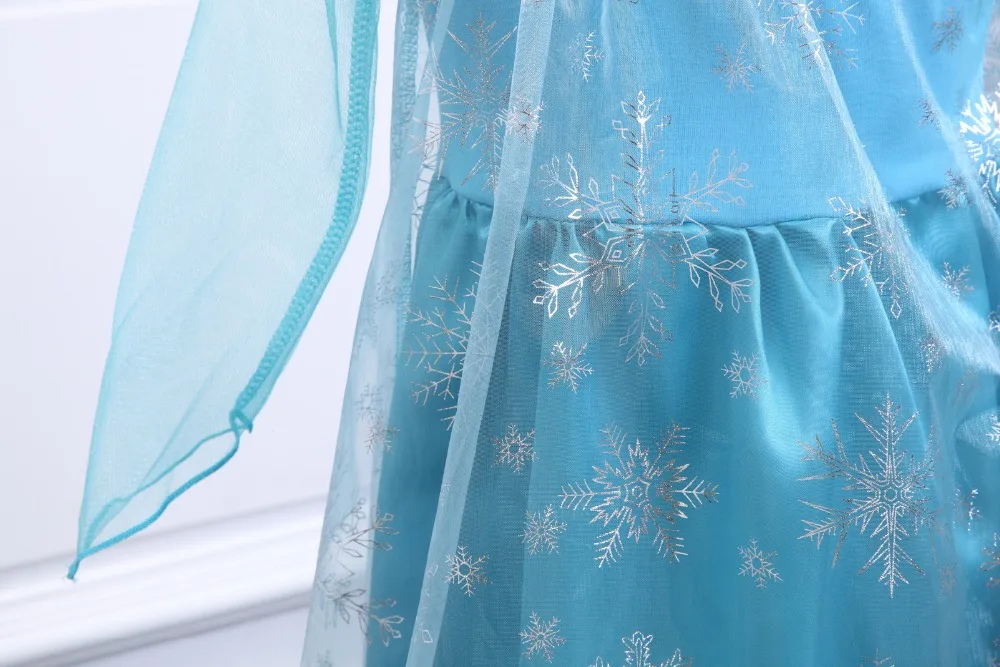 Платье-пачка с кружевными рукавами для маленьких девочек на карнавал и рождественскую вечеринку; платье принцессы Эльзы и Анны; одежда Снежной Королевы для детей; костюм для девочек