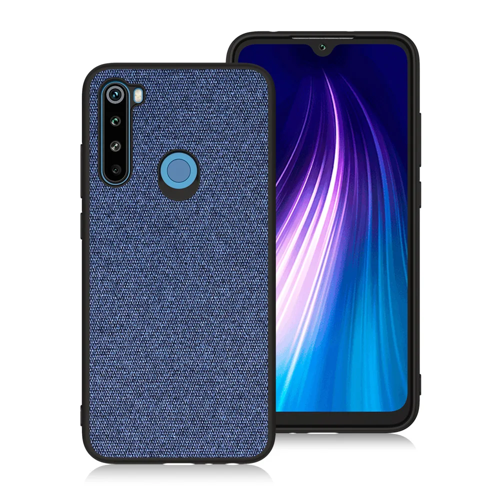 blue Роскошный холст тканевый чехол для телефона для Xiaomi Redmi Note 8 8pro mi 9 8 тонкий, мягкий, из полиуретана край Сшивание ткань задняя ударопрочный чехол - Цвет: blue