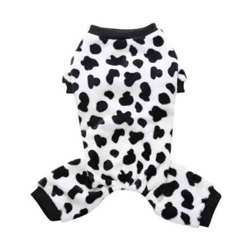 Cow point Пижамы для домашних животных, собак, снеговиков, Комбинезоны для котов, мягкая Рождественская одежда для щенков, костюмы, зимняя Удобная теплая одежда - Цвет: Cow point