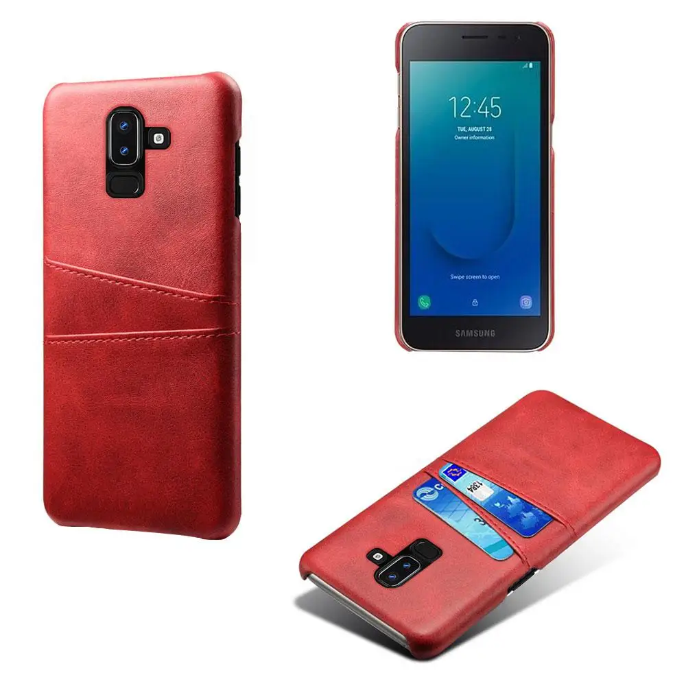 Для samsung Galaxy J8 J7 J6 J6 J4 Plus J4 J2 Core чехол со слотами для карт из искусственной кожи+ PC чехол для samsung M40 M30S M20 M10S - Цвет: Red