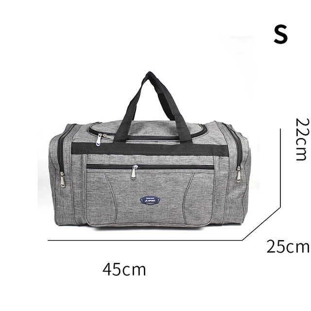 Oxford Waterproof Men Travel Bags Hand Luggage Big Travel Bag Business Large Capacity Weekend Duffle Travel Bag S-gray