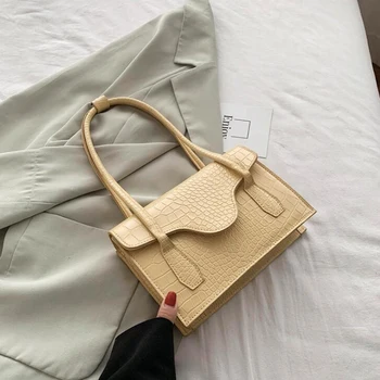 

Trendy Designer Bags for Women 2020 Alligator Pattern Shoulder Bag PU Leather Handbags and Purses Fashion Flap Travel Tote Bag