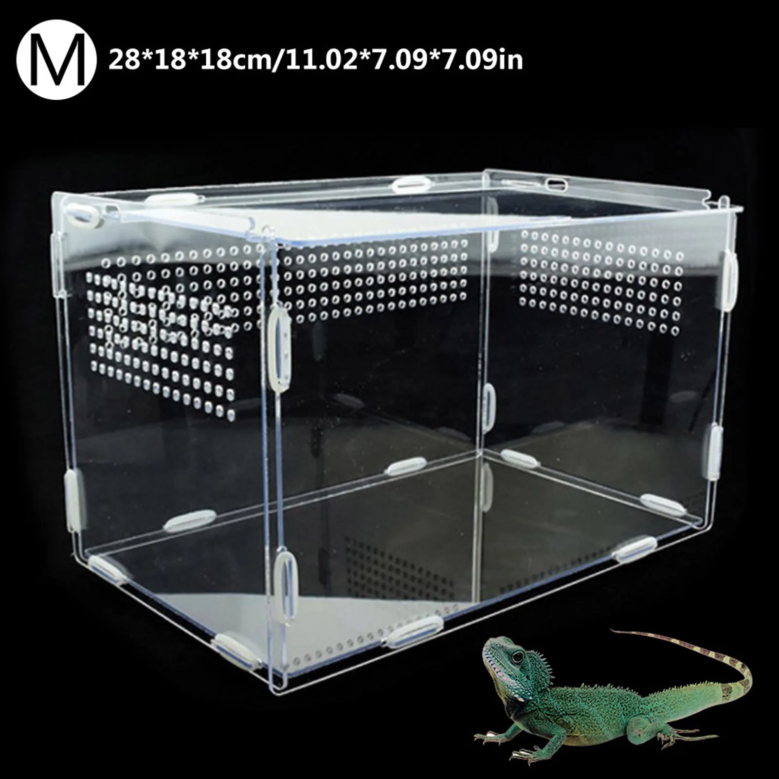 Reptile Breeding Box Acrylic Spider Lizard Scorpion Transparent Insect Breathable Terrarium