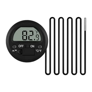 

Mini Round Digital Electronic Thermometer Aquarium Fish Tank Terrarium Temperature Gauge Monitor With Waterproof Probe