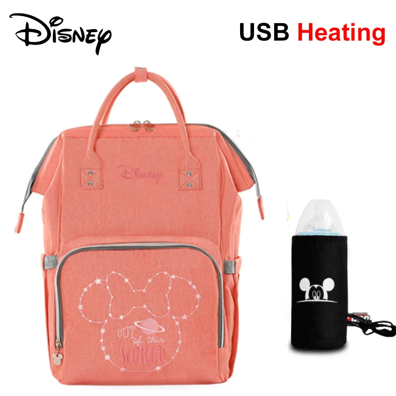 Сумка для подгузников disney, рюкзак, USB бутылочка, изоляционные сумки, Минни, Микки, большая емкость, для путешествий, Оксфорд, для кормления ребенка, Мумия, сумочка - Цвет: 9