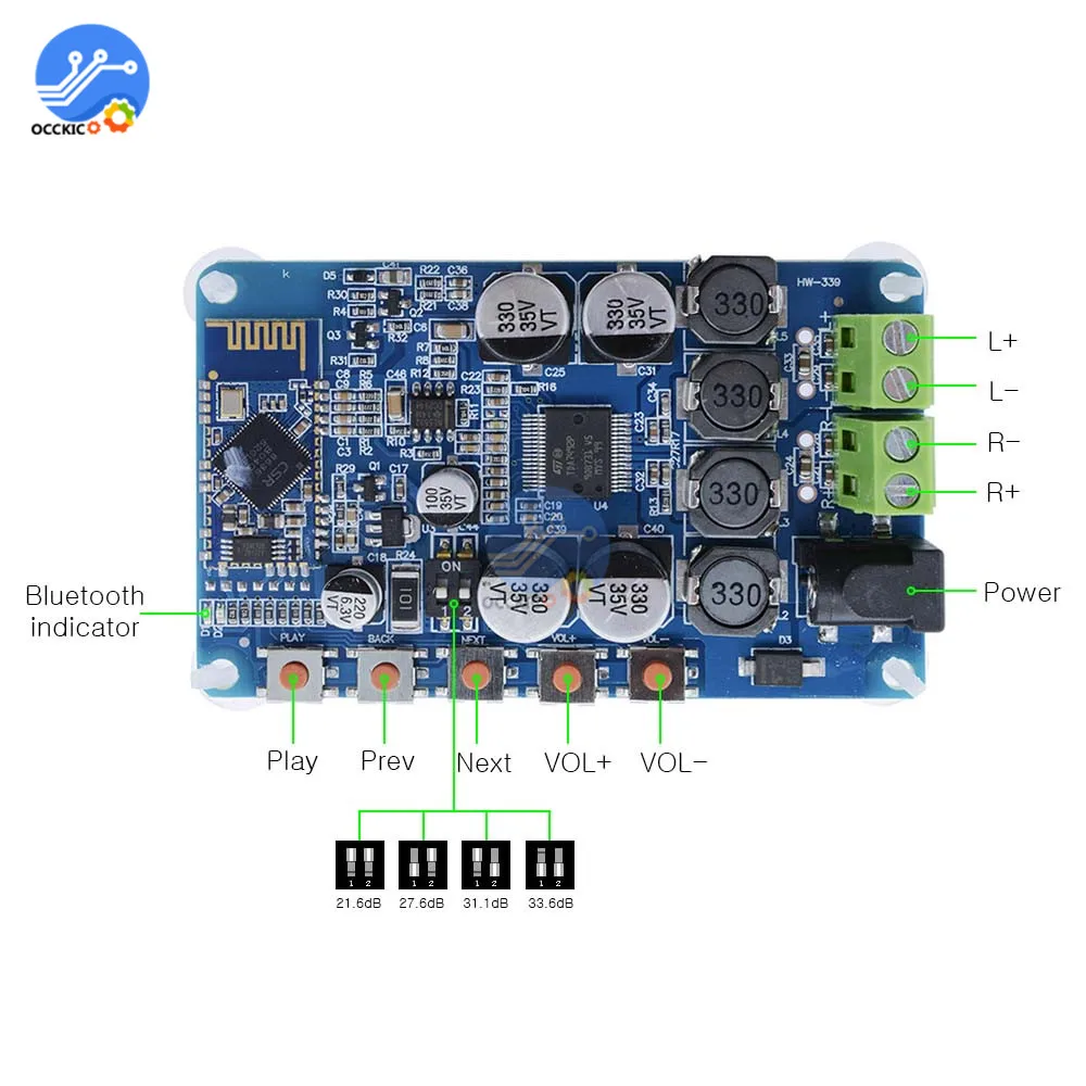 TDA7492P Bluetooth 4,0 аудио приемник усилитель доска 50 Вт+ 50 Вт двухканальный цифровой динамик Subwoof стерео звуковой модуль