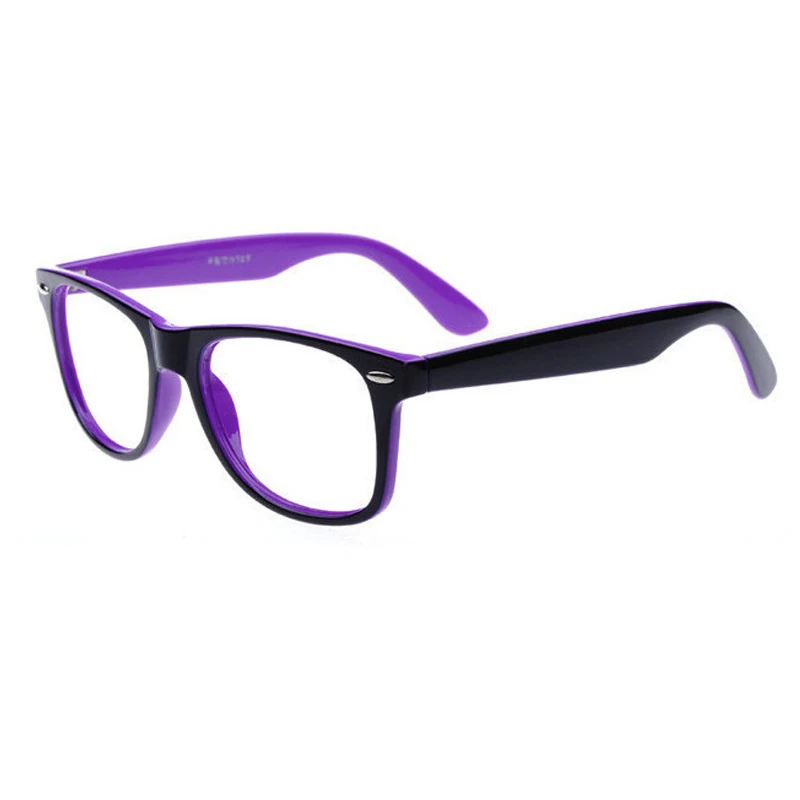purple and black Очки без линз, оправа для мужчин и женщин, украшение для ПК, очки с заклепками, оправа для очков, черные, красные, синие, оранжевые, зеленые, белые - Цвет оправы: purple and black
