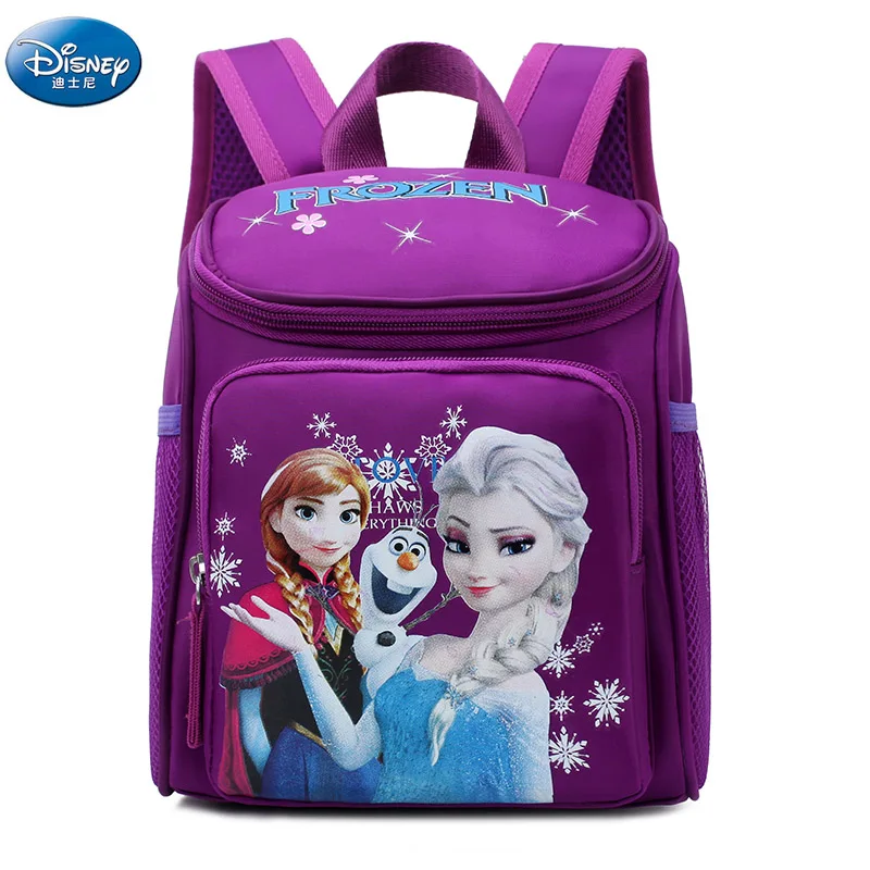 Disney New girls frozen elsa anna princess Plush Backpacks kids School Bag Breathable kindergarten backpack 1