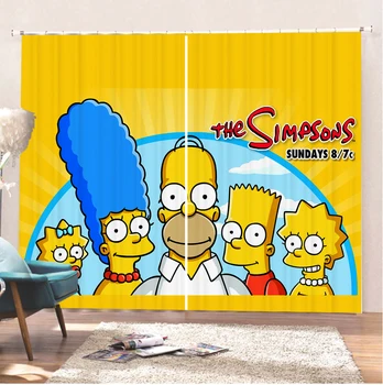 

Cartoon Simpson 3D Printed Curtain Curtains Bedroom Curtains Soft Office Curtains Blackout Curtains Living Room