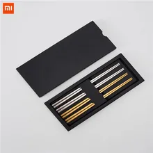 Xiaomi 4 шт. Высокое качество палочки для еды 304 нержавеющая сталь Палочки для еды китайские палочки для еды культура Goldx2+ Silverx2