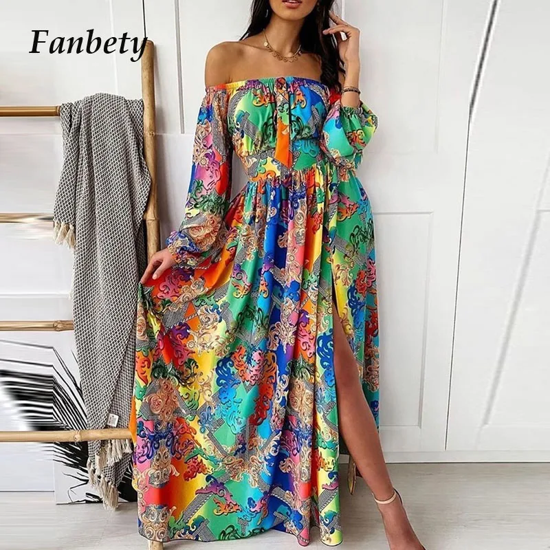 2020 Autumn Lantern Long Sleeve Women Dress Elegant Spring Floral Print Party Dress Lady Vintage O-Neck Boho Long Dress Vestidos 2020 Autumn Lantern Long Sleeve Women Dress Elegant Spring Floral Print Party Dress Lady Vintage O-Neck Boho Long Dress Vestidos