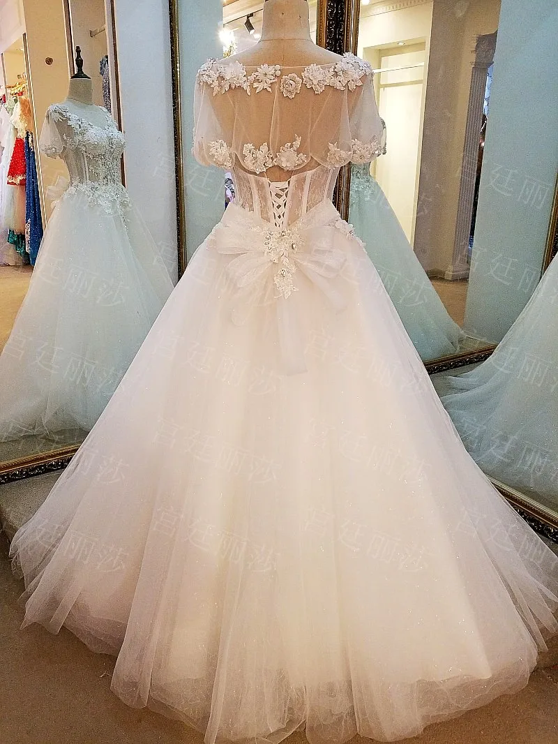 Vestido de noiva принцесса прозрачный топ Бисероплетение невесты свадебное платье 207 размера плюс свадебное платье на заказ
