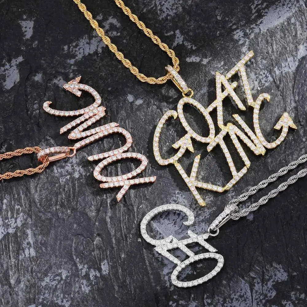 Tennis Letters Chain Pendants Necklaces 