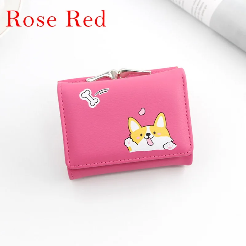 Женский кошелек, милый дизайн Corgi Doge, женские кошельки из искусственной кожи, женские короткие кошельки для денег с карманом для монет, новинка, Cartera Mujer