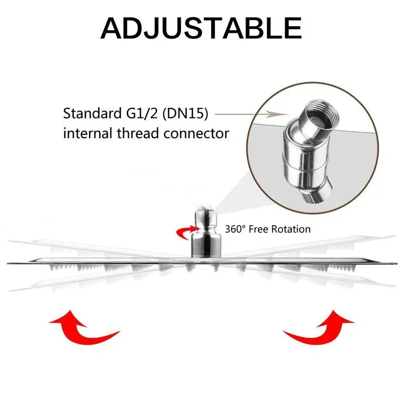 Хромированный душевой набор для ванной комнаты кран с 8 &quotультратонкой насадкой