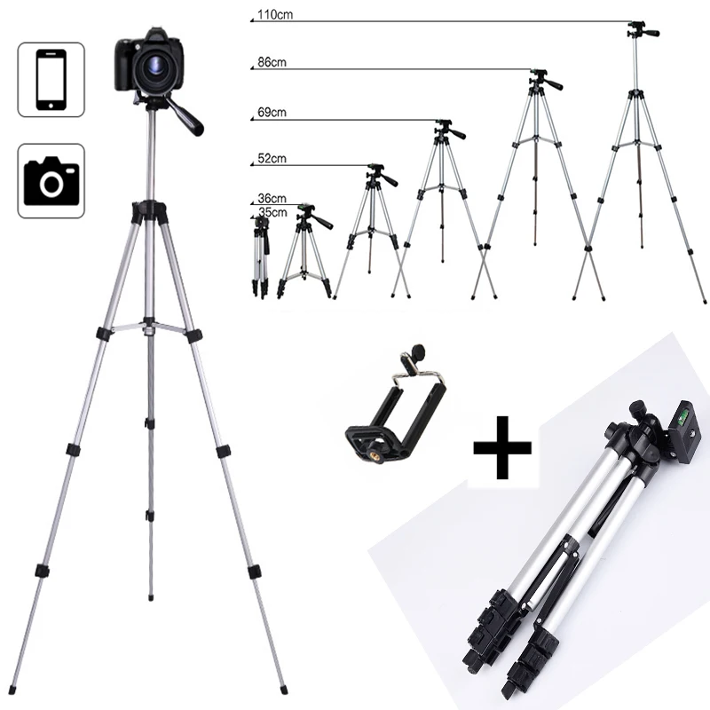

Extendable Mobile Smart Phone Digital Camera Tripod Stand Mount Holder Clip Set For Nikon for Canon for iPhone 6 6s 7