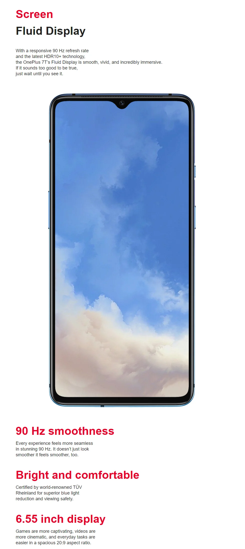 Глобальная ПЗУ Oneplus 7T Snapdrago 855 Plus Dual SIM 8 Гб ram 128 ГБ/256 ГБ rom UFS 3,0 48MP OIS 90 Гц экран Play Store OTA Oneplus7T