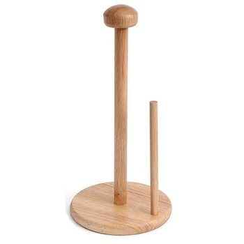 

SHGO HOT-Wood Paper Towel Holder Kitchen Tissue Holder Household Roll Paper Stand Kitchen Tool